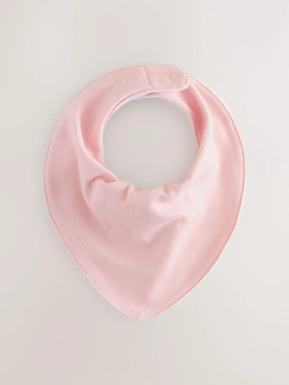 Next Pink 5 Pack Baby Dribble Bibs
