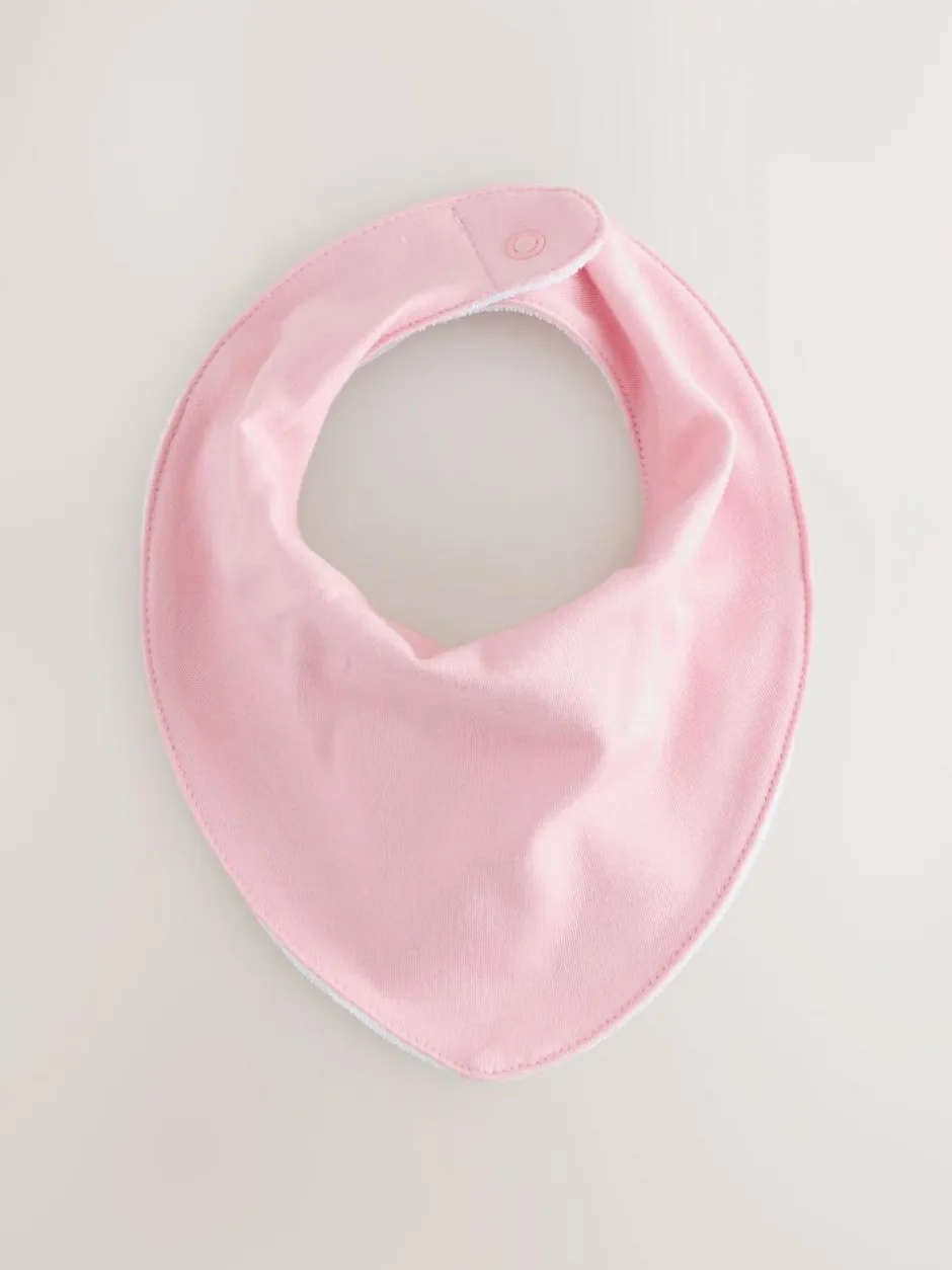 Next Pink 5 Pack Baby Dribble Bibs