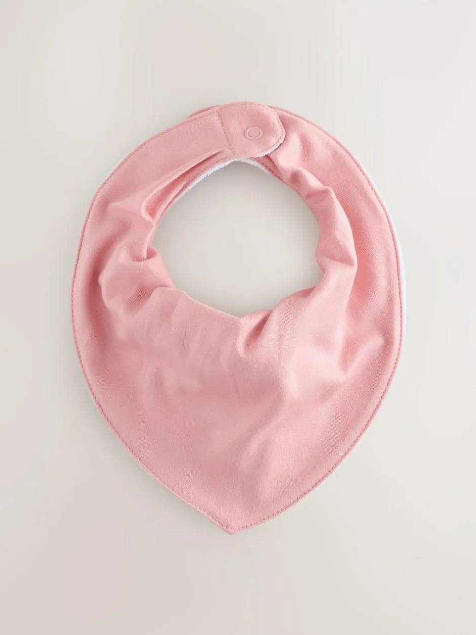 Next Pink 5 Pack Baby Dribble Bibs