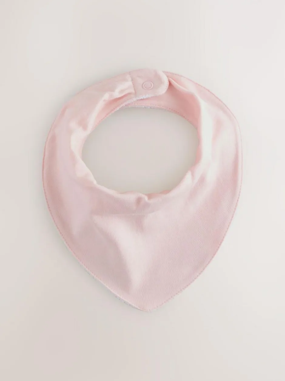 Next Pink 5 Pack Baby Dribble Bibs
