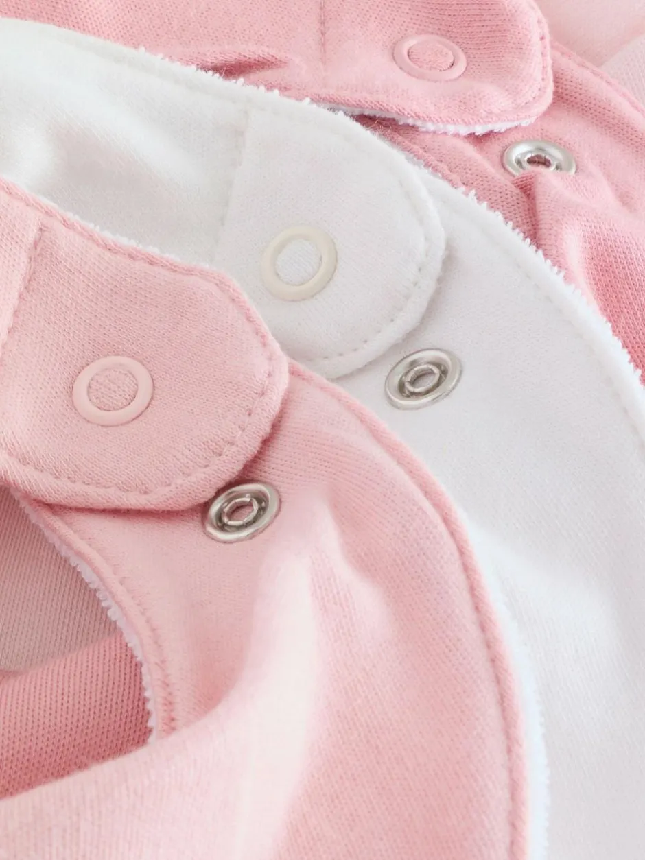 Next Pink 5 Pack Baby Dribble Bibs