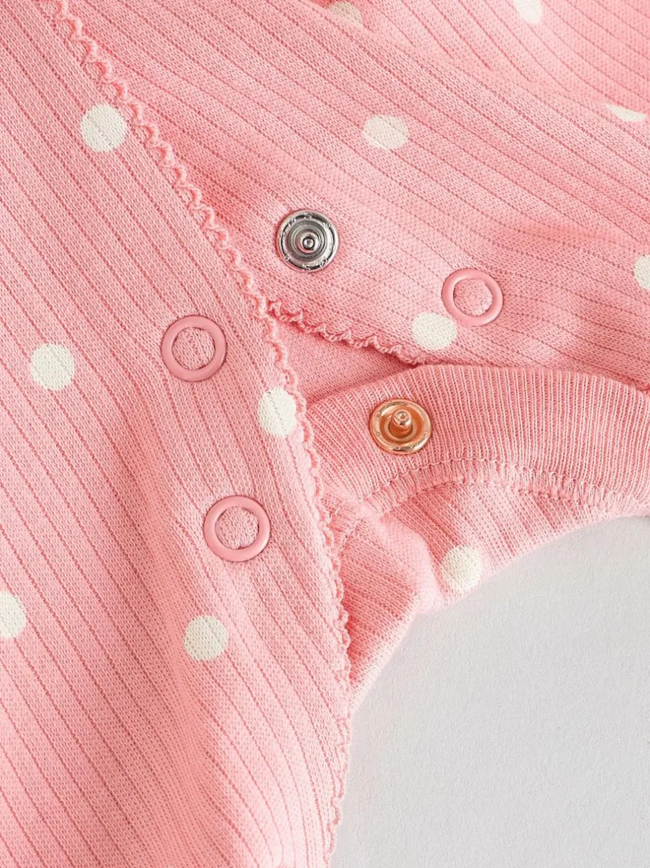 Next Pink 3 Pack Baby Sleepsuits (0-2yrs) Sale