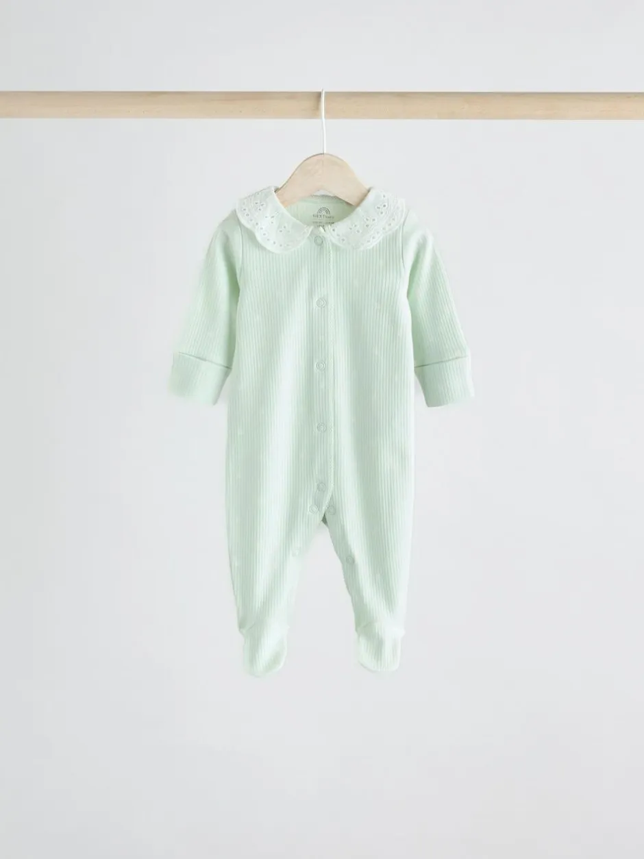 Next Pink 3 Pack Baby Sleepsuits (0-2yrs) Sale