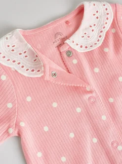 Next Pink 3 Pack Baby Sleepsuits (0-2yrs) Sale