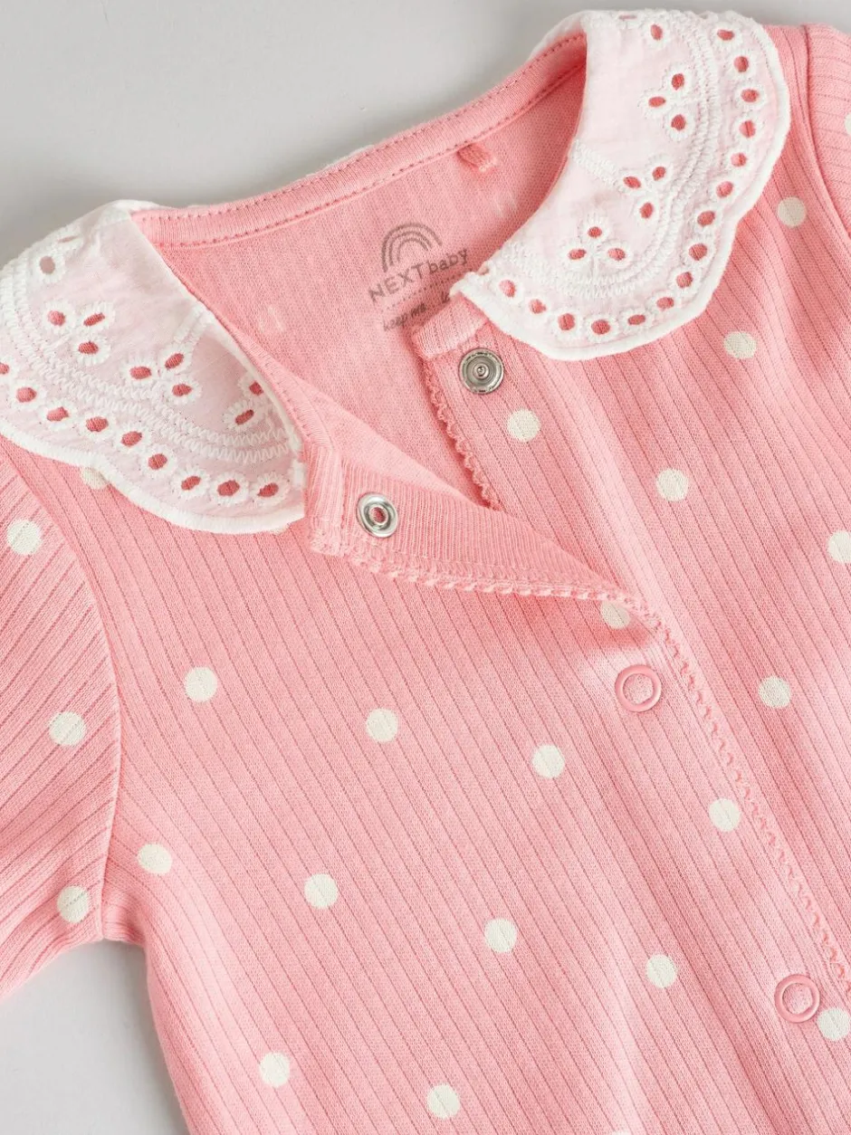 Next Pink 3 Pack Baby Sleepsuits (0-2yrs) Sale