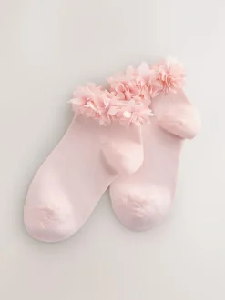 Next 2 Pack Cotton Rich Bridesmaid Ankle Socks Pink Hot