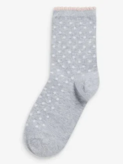 Next Pink 7 Pack Cotton Rich Pretty Ankle Socks Clearance