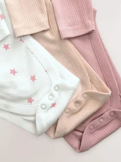 Next Pink 3 Pack Hip Dysplasia Long Sleeve Baby Bodysuits Sale