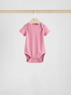 Next Pink 5 Pack Short Sleeve Baby Bodysuits Discount