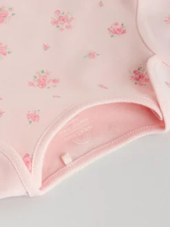 Next Pink 5 Pack Short Sleeve Baby Bodysuit New