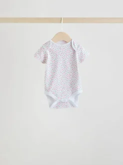 Next Pink 5 Pack Short Sleeve Baby Bodysuit New