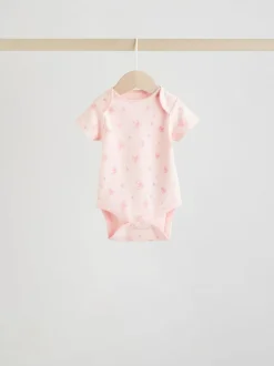 Next Pink 5 Pack Short Sleeve Baby Bodysuit New