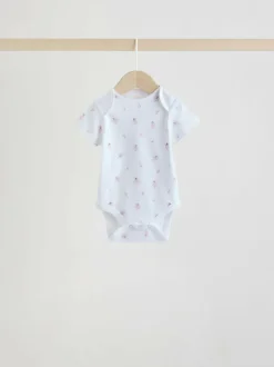 Next Pink 5 Pack Short Sleeve Baby Bodysuit New
