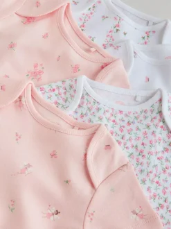 Next Pink 5 Pack Short Sleeve Baby Bodysuit New