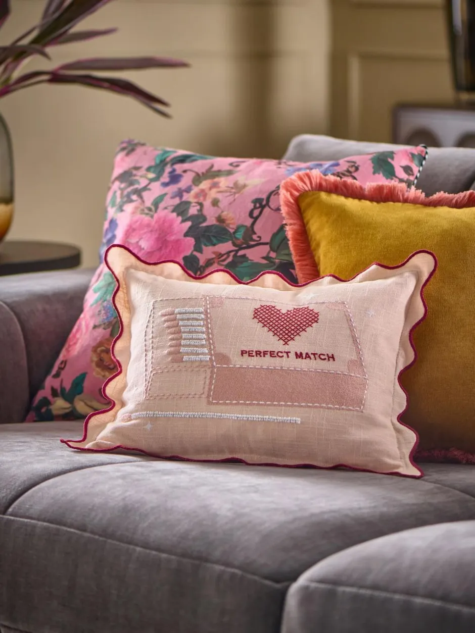 Next Pink 30 X 40cm Valentines Embroidered Perfect Match Cushion Discount