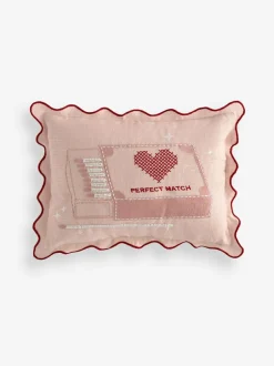 Next Pink 30 X 40cm Valentines Embroidered Perfect Match Cushion Discount