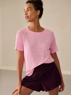Next Active Crew Neck Lightweight Short Sleeve T-Shirt Pink