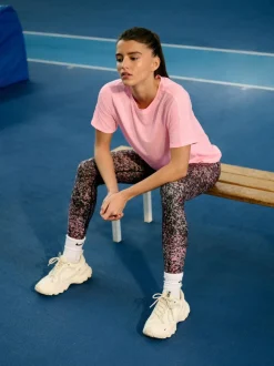Next Active Crew Neck Short Sleeve T-Shirt Pink Sale