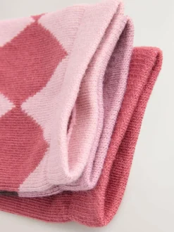 Next Pink and Red Cotton Rich Ankle Socks 3 Pack Sale