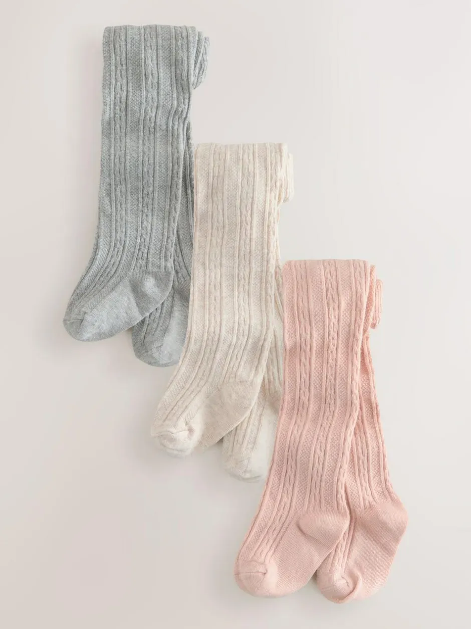 Next Baby Tights 3 Pack (0mths-2yrs) Pink Sale