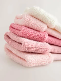 Next Pink Baby Towel Socks 5 Pack (0mths-2yrs) Sale