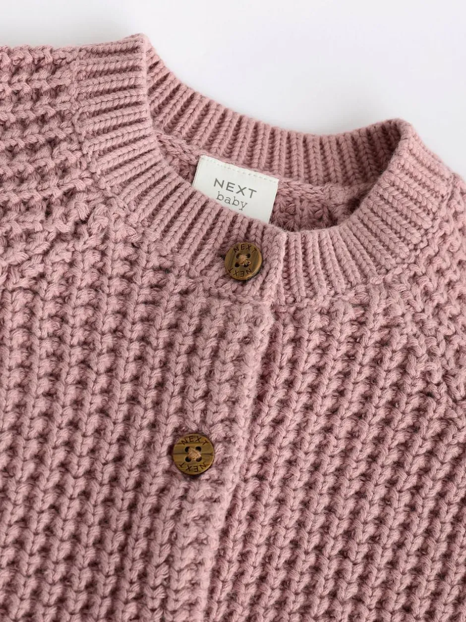 Next Pink Back Slogan Embroidered Baby Knitted Cardigan (0mths-2yrs) Discount