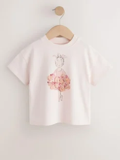 Next Short Sleeve T-Shirt (3mths-7yrs) Pink Ballerina Sale