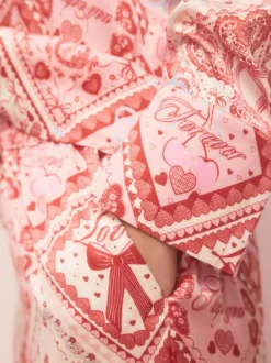Next Pink Bows Satin Button Through Pyjamas Outlet