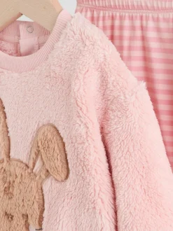 Next Baby Fleece Tops and Leggings Set 2 Piece (0mths-2yrs) Pink Bunny Discount