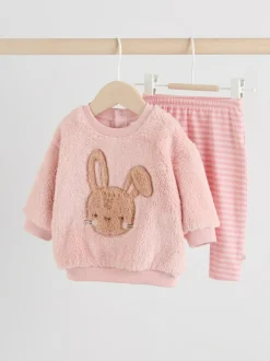 Next Baby Fleece Tops and Leggings Set 2 Piece (0mths-2yrs) Pink Bunny Discount