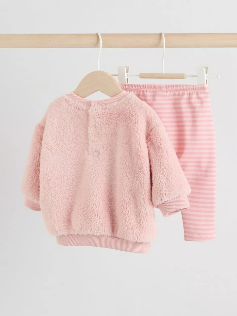 Next Baby Fleece Tops and Leggings Set 2 Piece (0mths-2yrs) Pink Bunny Discount