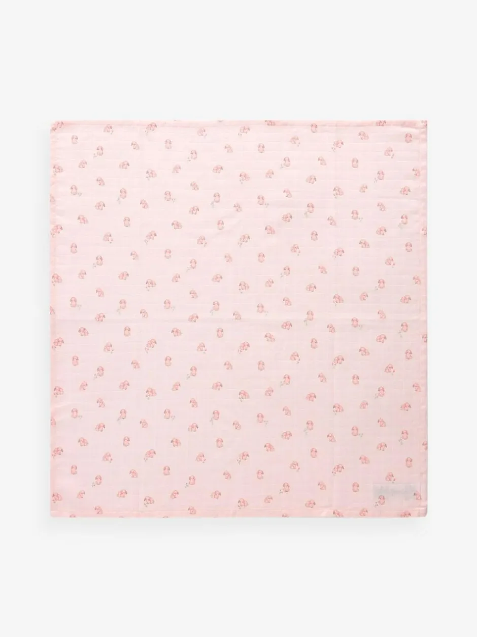 Next Baby Muslins Cloths 4 Pack Pink Bunny Outlet