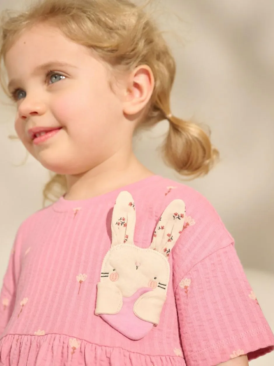 Next Jersey Summer Dress (3mths-7yrs) Pink Bunny Clearance