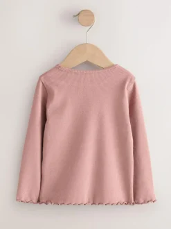 Next Long sleeve Embroidered Ribbed Top (3mths-7yrs) Pink Bunny Discount