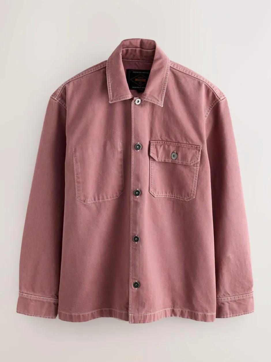 Next Canvas Shacket Overshirt Pink Best
