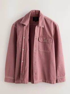 Next Canvas Shacket Overshirt Pink Best