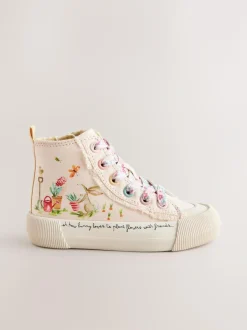 Next Standard Fit (F) High Top Trainers Pink Character Outlet
