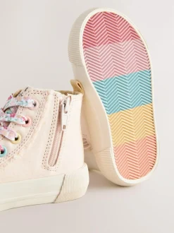 Next Standard Fit (F) High Top Trainers Pink Character Outlet