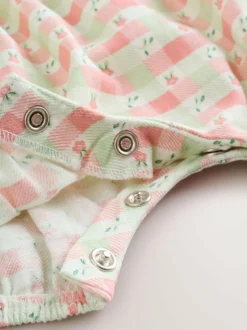 Next Pink Check Baby Dungarees and Bodysuits Set 2 Piece (0mths-2yrs) Sale
