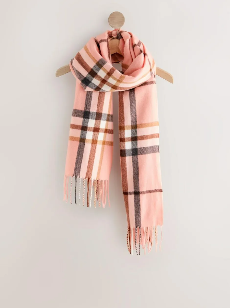 Next Midweight Scarf Pink Check Best