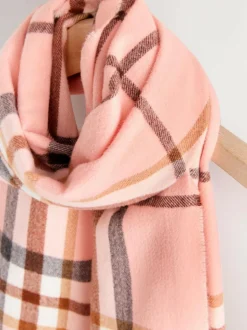 Next Midweight Scarf Pink Check Best