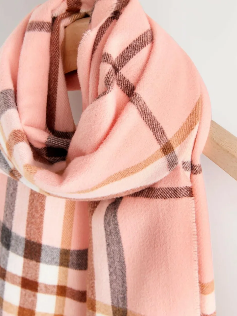 Next Midweight Scarf Pink Check Best