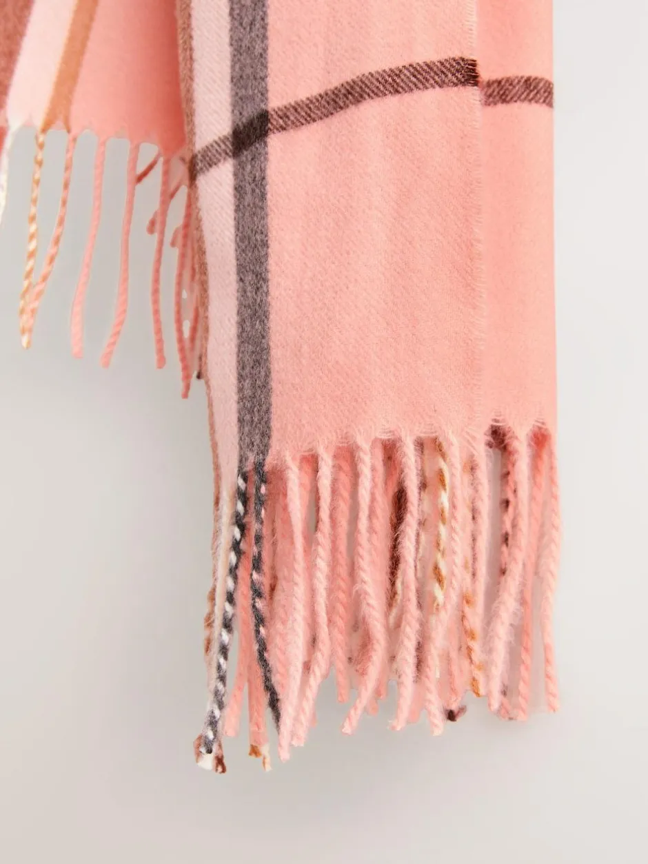 Next Midweight Scarf Pink Check Best