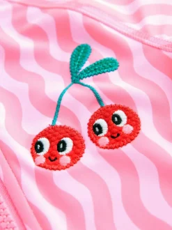 Next Pink Cherry Wave Sunsafe Swimsuit (3mths-10yrs) Outlet