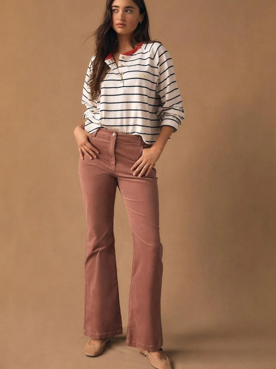 Next Cord Bootcut Trousers Pink Online