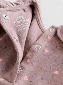 Next Baby Long Sleeve Frill Bodysuits 4 Pack (0mths-2yrs) Pink/ Cream/ Brown Ditsy Online