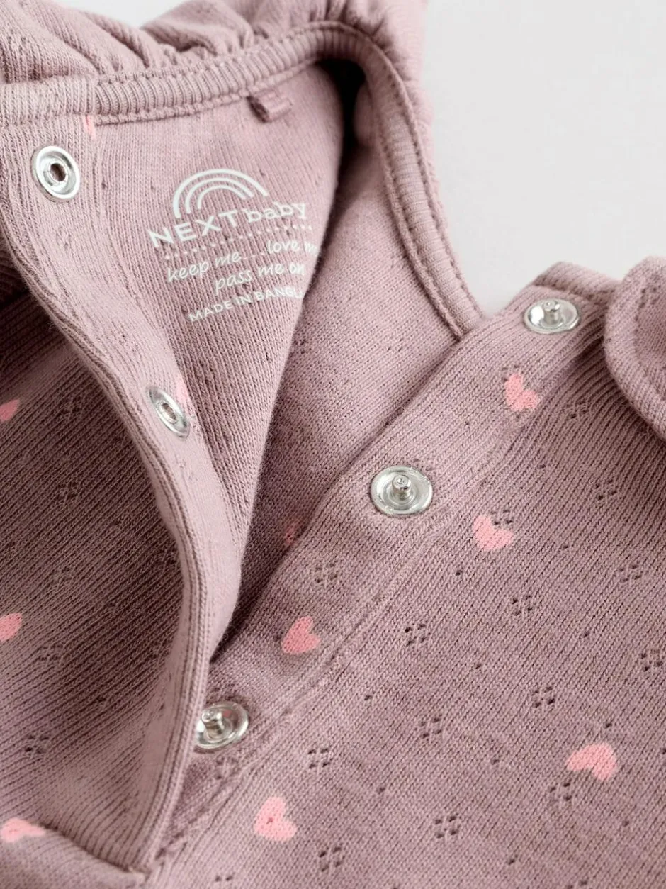 Next Baby Long Sleeve Frill Bodysuits 4 Pack (0mths-2yrs) Pink/ Cream/ Brown Ditsy Online