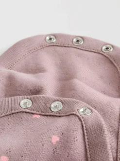 Next Baby Long Sleeve Frill Bodysuits 4 Pack (0mths-2yrs) Pink/ Cream/ Brown Ditsy Online