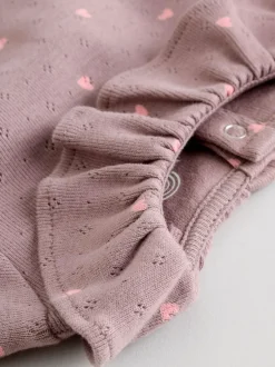 Next Baby Long Sleeve Frill Bodysuits 4 Pack (0mths-2yrs) Pink/ Cream/ Brown Ditsy Online
