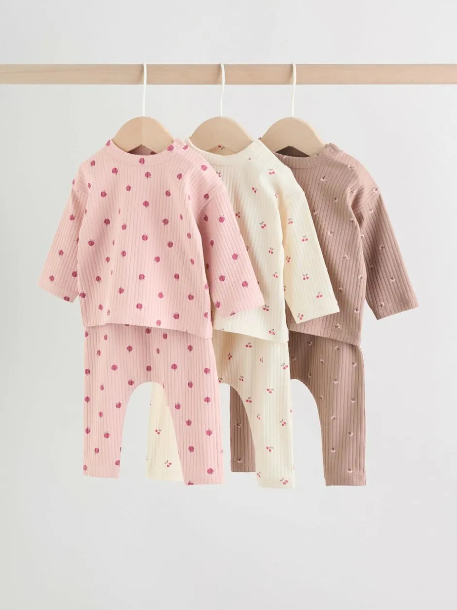 Next Pink/ Cream/ Brown Print Long Sleeve Top And Leggings Set 6 Piece (0mths-3yrs) Online